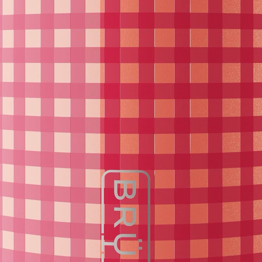 BruMate 30oz Stainless Steel Era Flip Water Bottle - Peach Gingham - Madi Nelson - Picture 7 of 13